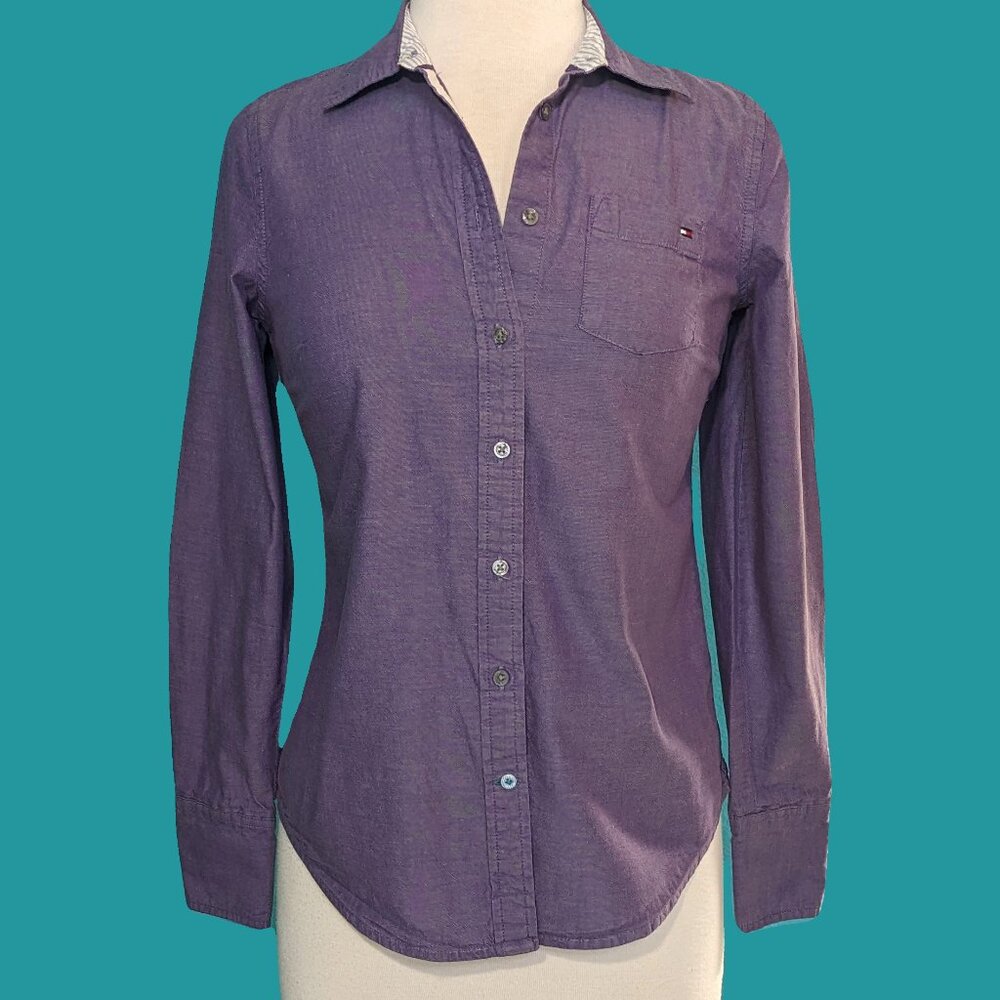 Tommy Hilfiger Women's Purple Classic Blouse Size S Preowned